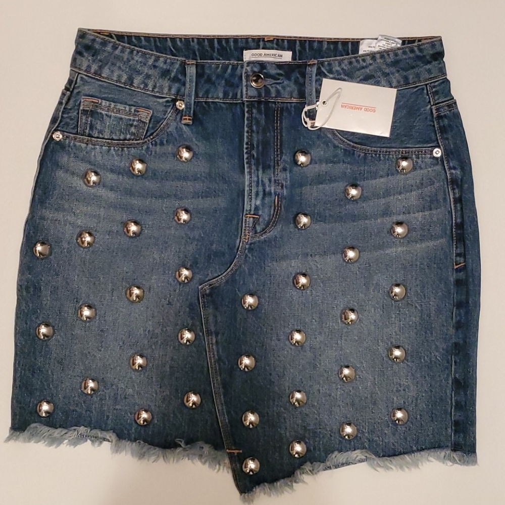 Good American jean mini skirt sz 8/29 [772]